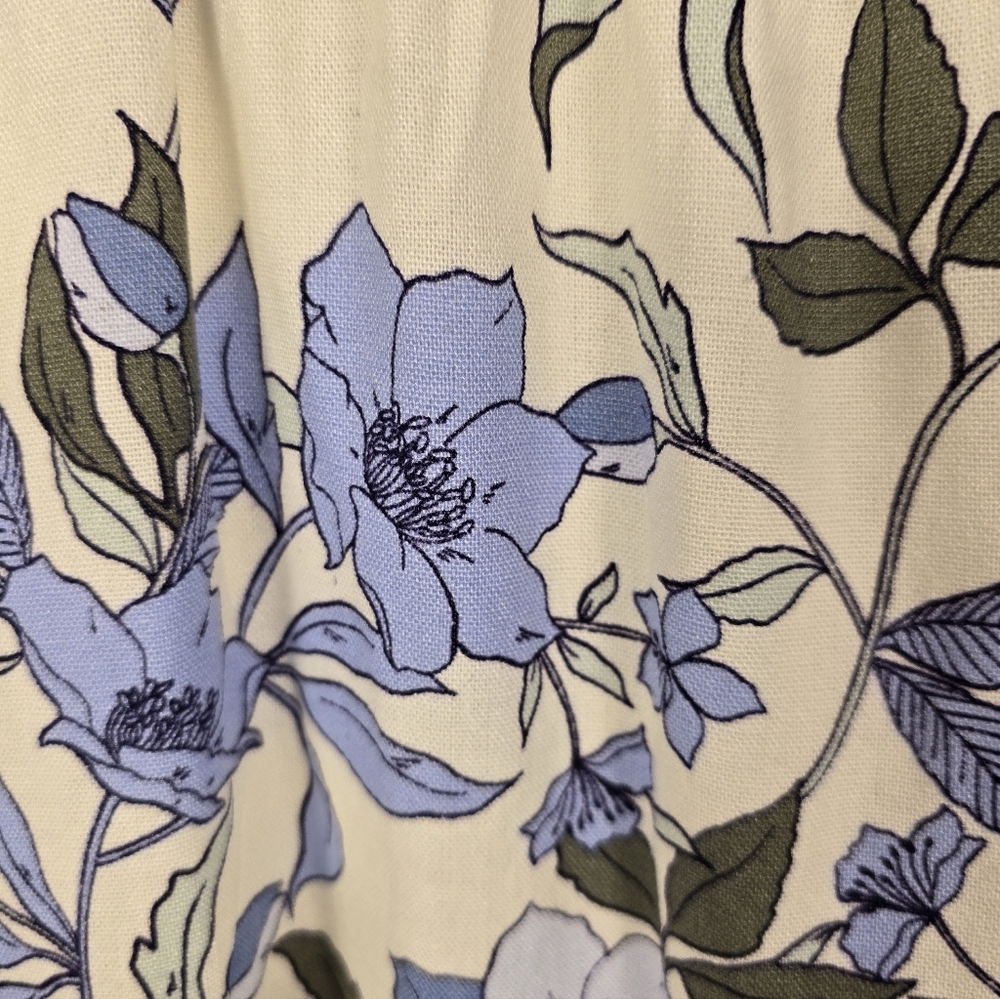 NWT Baltic Born Sorrento Blue Floral Tiered Linen/rayon Maxi Dress. Ladies XL - Picture 8 of 13